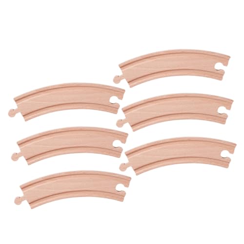 WOONEKY 6 Stück Teiliges Holz Eisenbahn gleis Pädagogisches Kreatives Schienenspielzeug für Gebogenes Gleis Fördert Feinmotorik und Koordination Schadstofffreie Holzwaren WOONEKY 6 Stück Teiliges Holz Eisenbahn gleis Pädagogisches Kreatives Schienenspielzeug für Gebogenes Gleis Fördert Feinmotorik und Koordination Schadstofffreie Holzwaren von WOONEKY