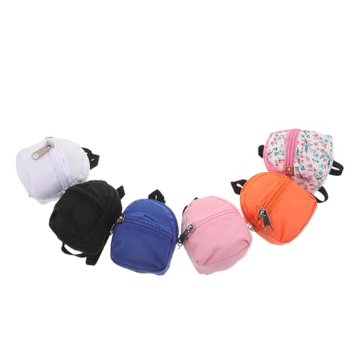 WOONEKY 6 Stück Teiliges Mini Puppenrucksack Robustem Stoff mit Reißverschluss Leichte Kompakte Schulranzen für Mini-Puppen für Puppenhaus-deko Rollenspiele und Mobiles Spielvergnügen WOONEKY 6 Stück Teiliges Mini Puppenrucksack Robustem Stoff mit Reißverschluss Leichte Kompakte Schulranzen für Mini-Puppen für Puppenhaus-deko Rollenspiele und Mobiles Spielvergnügen von WOONEKY