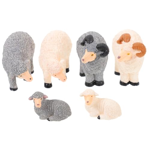WOONEKY 6 Stück Teiliges Mini Schaf Figuren aus Langlebigem Resin Handbemalt Niedliche Garten und Tischdekoration für Miniaturgärten Dollhouses und Szeneriegestaltung WOONEKY 6 Stück Teiliges Mini Schaf Figuren aus Langlebigem Resin Handbemalt Niedliche Garten und Tischdekoration für Miniaturgärten Dollhouses und Szeneriegestaltung von WOONEKY