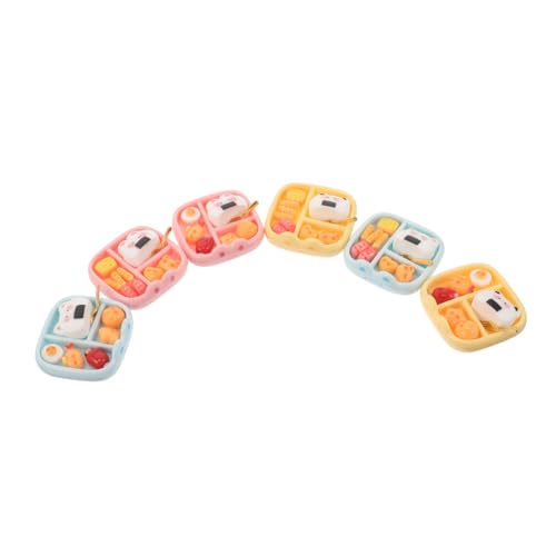 WOONEKY 6 Stück Teiliges Miniatur Bento Sushi aus Hochwertigem Resin Detailgetreue Miniatur Mittagessenmodelle Niedliche Japanische Essensdekorationen für Puppenhaus für Miniaturküchen und WOONEKY 6 Stück Teiliges Miniatur Bento Sushi aus Hochwertigem Resin Detailgetreue Miniatur Mittagessenmodelle Niedliche Japanische Essensdekorationen für Puppenhaus für Miniaturküchen und von WOONEKY