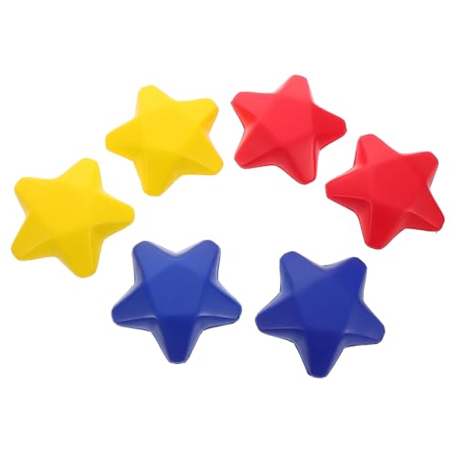 WOONEKY 6 Stück Teiliges PU Stern Stressbälle in Gelb Rot Blau Weiche Formbare Antistress Squishy Spielzeuge für Erwachsene für Klassenzimmer und Büro Sensorisches Fidget Toy WOONEKY 6 Stück Teiliges PU Stern Stressbälle in Gelb Rot Blau Weiche Formbare Antistress Squishy Spielzeuge für Erwachsene für Klassenzimmer und Büro Sensorisches Fidget Toy von WOONEKY