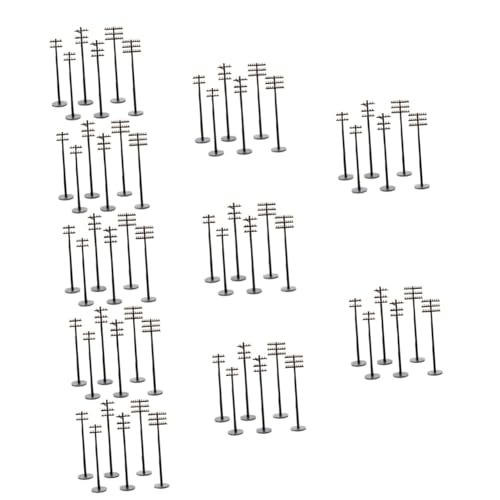 WOONEKY 60 STK Mikrolandschafts-telefonmast Eisenbahn Gefälschte Telegrafenmastmodelle Telefonmasten Puppenhaus Landschaftsmodelle Leistung Tisch-Miniatur-Ornament Stangen Dekor Pole Abs von WOONEKY