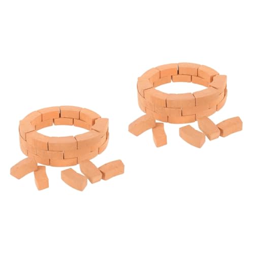 WOONEKY 60 Stück Simulierte Ziegel Mini Ziegel Mini Garten Landschaftsbau Zubehör Mini Garten Layout Ziegel Dekore Wand Kleine Ziegel Mikro Landschaft Ziegel DIY Ziegel DIY Miniatur von WOONEKY