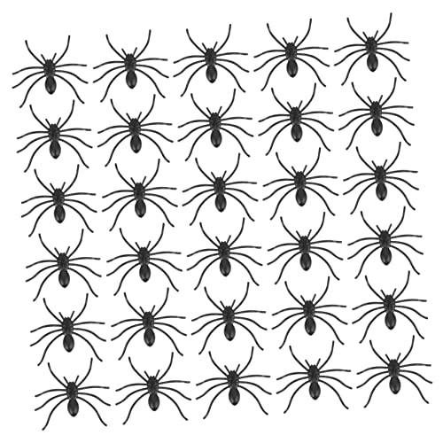 WOONEKY 60St falsche Spinne Halloween-Schmuck realistisches Spinnenspielzeug Halloween Horror Halloween grusel Crazy Süßes oder Saures Spinnenstütze Halloween-Requisiten Plastik Black von WOONEKY