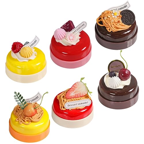 WOONEKY 6st Gefälschte Desserts Künstlicher Lebensmittelkuchen Gefälschter Simulationskuchen Künstliche Kuchen Cupcakes Kirschdekor Realistisches Kuchenmodell Gefälschtes Kuchenmodell PVC von WOONEKY