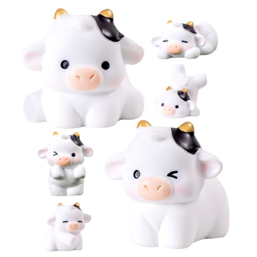 WOONEKY 6stücke Mini-Kuh-Modelle Aus Harz Miniatur-tierfiguren Kuh-Dekorationen Kleine Kuhfiguren Für Tisch Und Garten Tierornamente Zum Mitnehmen WOONEKY 6stücke Mini-Kuh-Modelle Aus Harz Miniatur-tierfiguren Kuh-Dekorationen Kleine Kuhfiguren Für Tisch Und Garten Tierornamente Zum Mitnehmen von WOONEKY