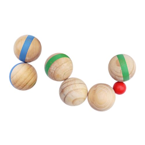 WOONEKY 7St Schalen aus Massivholz Indoor-Boccia Spielzeug für draußen rollende Bälle im Freien Indoor-Spielset Spielzeug für Kinder kinderspielzeug Sportbälle für Kinder interaktive Bälle von WOONEKY