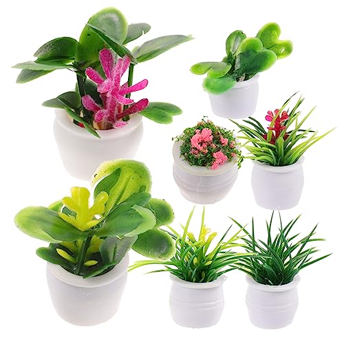 WOONEKY 7pcs Mini Pflanze Tabelle Modell Dekorative Landschaft DIY Miniaturblume Künstliche von WOONEKY