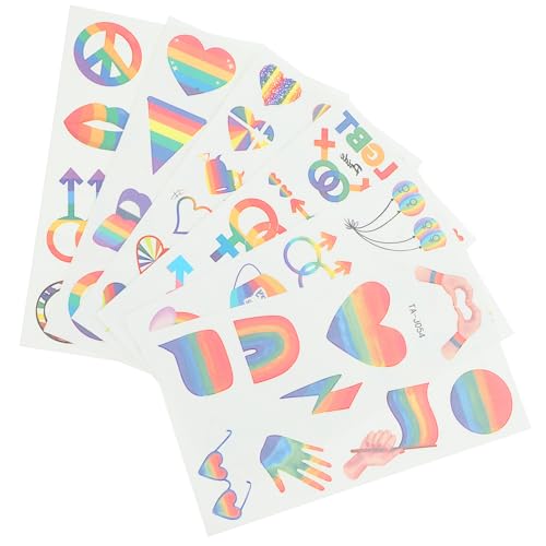 WOONEKY 8 Blätter Gleich Geschlecht Liche Aufkleber LGBT-Gay-Love-Aufkleber Stolz Partygeschenke Liebesstolzaufkleber Regenbogenaufkleber Für Kinder Regenbogenliebesaufkleber Colorful PVC von WOONEKY