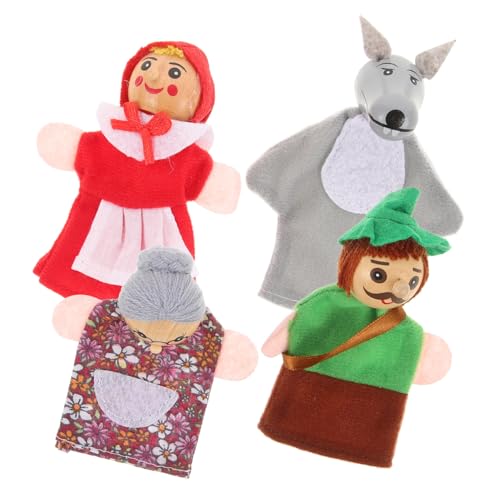 WOONEKY 8 STK Fingerpuppe Tierische Handpuppe Rotkäppchen-Spielzeug Plüsch Marionette Kinderhandwerk Puppenspielzeug Zum Geschichtenerzählen Spielzeuge Bidof Kleinkinder Hölzern von WOONEKY