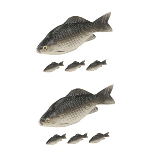 WOONEKY 8 STK Simulation von Schaumfischen Meerestierfiguren gefälschte Fischverzierung künstliche Fische Tiere Figuren gefälschte Fischspielzeuge Simulation Fischverzierung Dark Grey von WOONEKY