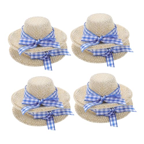 WOONEKY 8pcs Miniatur Strohhüte Für Puppenhaus Dekorative Hut Bowknot Für Baby Puppen Foto Requisiten von WOONEKY