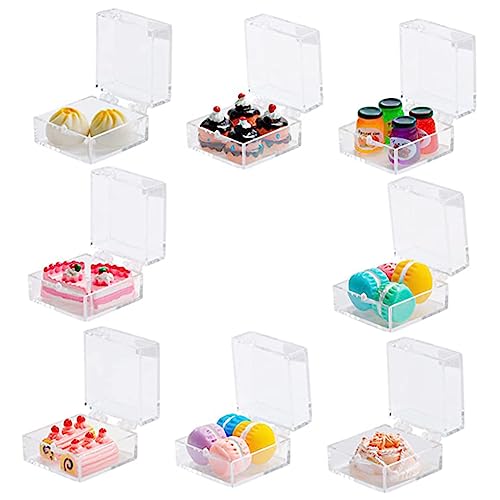 WOONEKY 8 Sätze Miniatur-Lebensmittelset gefälschtes Kuchen-Food-Modell dekorativer künstlicher Kuchen Mini süssigkeiten Miniature Food Mini-Dessertkuchen-Dekor gefälschtes Küchenspielzeug von WOONEKY