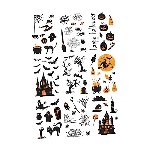 WOONEKY 9 Blätter Halloween-Computeraufkleber Halloween wanddeko Halloween Halloween-Aufkleber-Set Halloween Decoration Fledermausaufkleber Fledermaus-Wand-Dekor PVC von WOONEKY