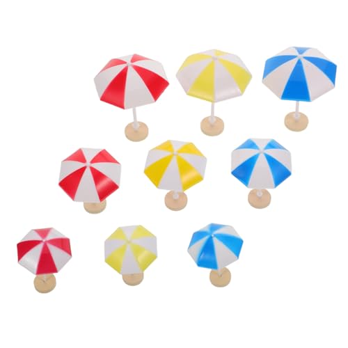 WOONEKY 9 Stück Teiliges Mini-strandschirm Kunststoff Farbenfrohe Kleine Sonnenschirme in Rot Gelb Blau Dekorative Puppenhaus Patio Accessoires für Feengärten Terrarien Sandtisch WOONEKY 9 Stück Teiliges Mini-strandschirm Kunststoff Farbenfrohe Kleine Sonnenschirme in Rot Gelb Blau Dekorative Puppenhaus Patio Accessoires für Feengärten Terrarien Sandtisch von WOONEKY