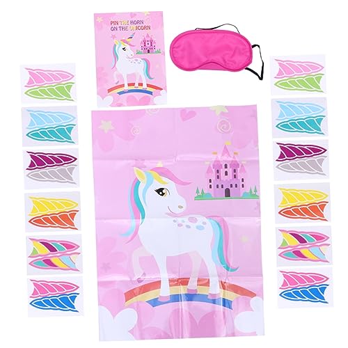 WOONEKY Aufkleber für Kinderspiele Kinder geburtstagsdeko kindergeburtstags Dekoration Toy Stecke das Einhornhorn fest Geburtstagsgeschenk für Kinder Aufkleber Kinder Spiel Aufkleber Rosa von WOONEKY