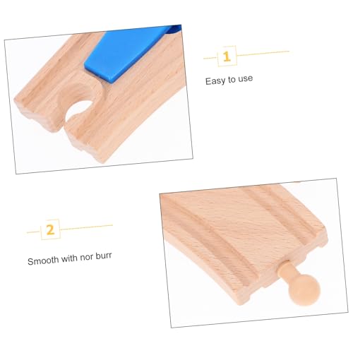 WOONEKY Blauer Holzschienen wechsel für Zugbahn Zubehör aus Natürlichem Holz Fördert Feinmotorik und Kreativität Ersatzteil für Holzeisenbahn WOONEKY Blauer Holzschienen wechsel für Zugbahn Zubehör aus Natürlichem Holz Fördert Feinmotorik und Kreativität Ersatzteil für Holzeisenbahn von WOONEKY