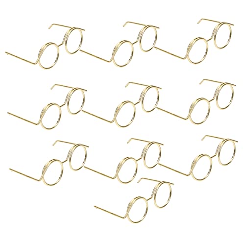 WOONEKY Brille Basteln Metallbrille Basteln 10er Set Miniatur Puppenbrillen Aus Mit Drahtgestell Klassische Brillen Für Puppen Zubehör Für Kreatives Und Verkleiden Doll Eyewear von WOONEKY