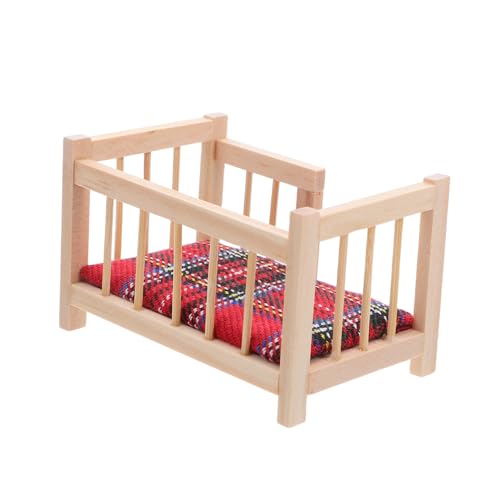WOONEKY Dollhouse Babybett Miniatur Holz Kinderbett mit Matratze und Bettwäsche Puppenhaus Möbel für Kinderzimmer Dekoration Kreatives Zubehör WOONEKY Dollhouse Babybett Miniatur Holz Kinderbett mit Matratze und Bettwäsche Puppenhaus Möbel für Kinderzimmer Dekoration Kreatives Zubehör von WOONEKY