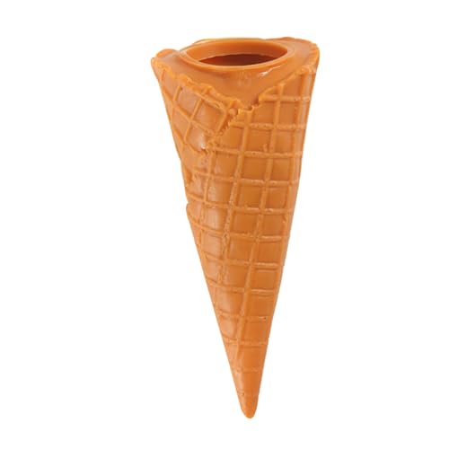 WOONEKY Eismodell Eiscreme Modell Schaufensterdekoration Simulierte Eiswaffel Spielzeug Modell Faux-Dessert Modell Einer Eistüte EIS Spielzeug gefälschte Eiscreme-Modelle PVC Light Brown von WOONEKY