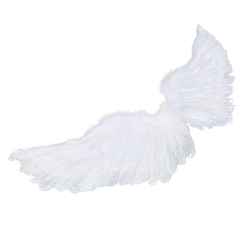 WOONEKY Engelsflügel Angel Costume engelflügel Erwachsene Kindermaskenflügel Flügel Kostüm Kinder-Performance-Flügel Flügel für Erwachsene Engelskostüm Babyflügel Kostüm Flügel Feder Weiß von WOONEKY