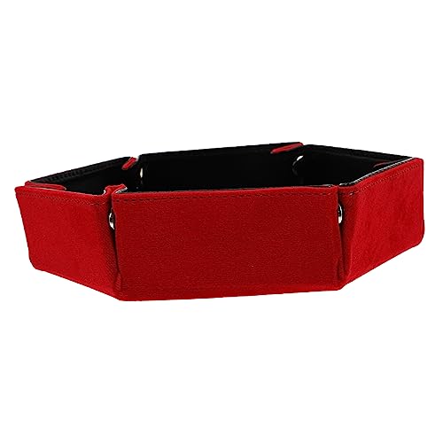 WOONEKY Flanellwürfelschale lagercontainer Schlüsselaufbewahrung Storage Boxes Münzhalter Make-up-Organizer-Tablett für Würfel Würfelfach PU-Flanell rot von WOONEKY