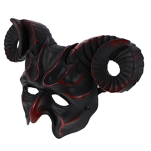 WOONEKY Halloween Hornmaske Gesichtsmaske Halloween Teufelsmaske Teufelsclown Maske Gruselige Teufelsmaske Widdermaske Maskarade Monster Cosplay Maske Teufelskleid Für Halloween von WOONEKY