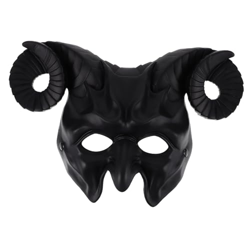 WOONEKY Halloween Hornmaske Schafhörner Skelett Ochsenhornmaske Teufel Maskerade Maskerade Dekorationen Maskerade Dekorationen Tier Cosplay von WOONEKY