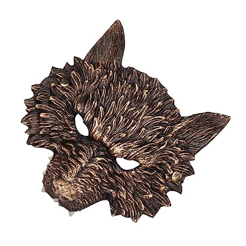 WOONEKY Halloween Wolf Maske lustige Maske Maskerade Masken Halloween-Party-Maske Wolfskopfmasken 3D-Maske halloween costume halloween kleidung Party-Cosplay-Maske schöne Masken Pu Golden von WOONEKY