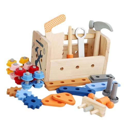 WOONEKY Holz Werkzeugset Multifunktional Lernspielzeug Schrauben und Muttern zur Feinmotorik für Jungen und Mädchen Ab Jahren Pädagogisches Nachahmungsspielzeug für Kreative Entwicklung WOONEKY Holz Werkzeugset Multifunktional Lernspielzeug Schrauben und Muttern zur Feinmotorik für Jungen und Mädchen Ab Jahren Pädagogisches Nachahmungsspielzeug für Kreative Entwicklung von WOONEKY