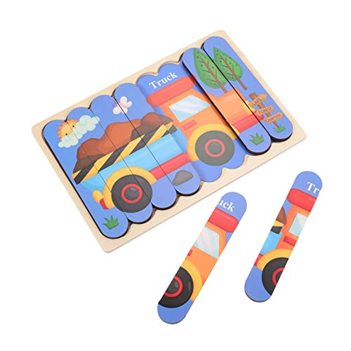 WOONEKY Holzpuzzle Lernspielzeug Doppelseitiges Matching Puzzle mit Baufahrzeugen Holzstäbchen Pädagogisches Motorikspielzeug Gedächtnis und Hand Auge Koordination WOONEKY Holzpuzzle Lernspielzeug Doppelseitiges Matching Puzzle mit Baufahrzeugen Holzstäbchen Pädagogisches Motorikspielzeug Gedächtnis und Hand Auge Koordination von WOONEKY