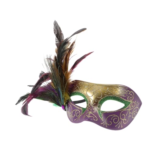 WOONEKY Karnevalsmaske Halloween Masken Venezianische Partymasken Maskerade Mardi Parade Kostüm Karneval-themenmasken Karnevalskostüme Für Frauen Cosplay-partymaske Karnevalszubehör Feder von WOONEKY