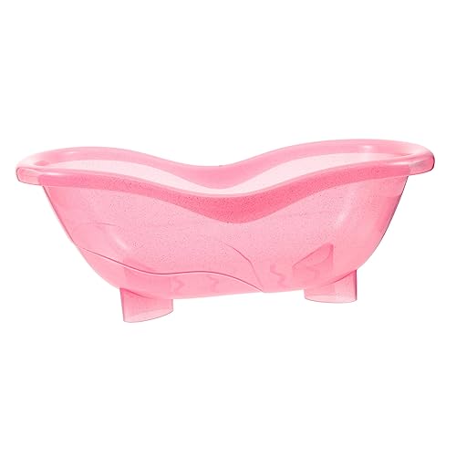 WOONEKY Kuchendekoration Spielset Puppenbadewanne Miniatur Zubehör Badewanne Badewannenmodell Puppenhaus Hauszubehör Möbel für Puppenbad Badezimmer Plastikbadewanne Feenhaus Feengarten von WOONEKY