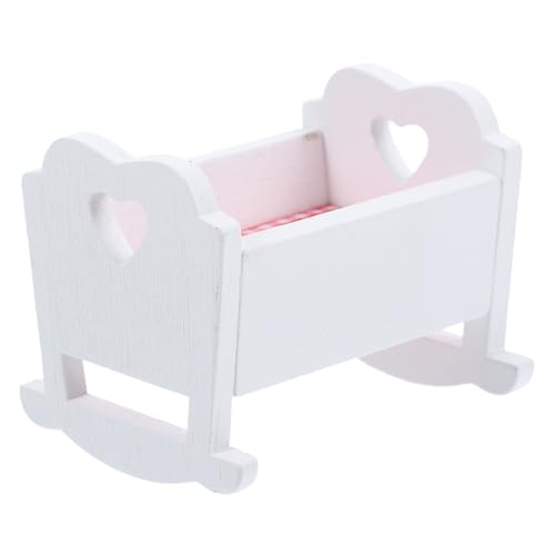 WOONEKY Mini Babybett Miniatur Minibett Für Puppenhaus Lebensechtes Babybett Modell Kreative Spielzeug Requisite Für Kinder Ideal Für Rollenspiele Und Puppenmöbel von WOONEKY