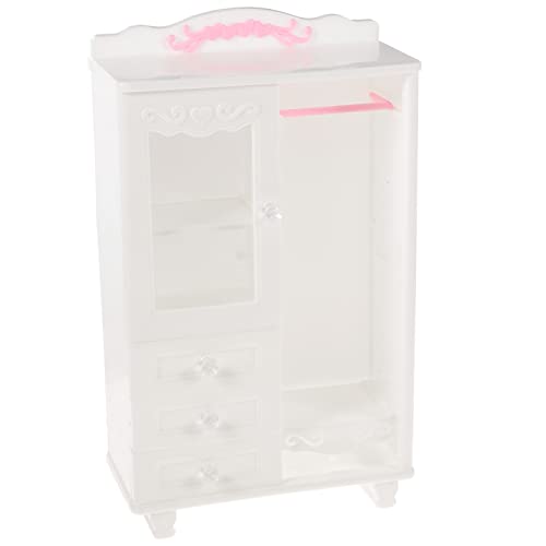 WOONEKY Mini-Kleider Schrank Babypuppenschrank Puppenhaus Mini-Garderobe Requisite Spielzeug Für Kinder Und Mädchen Minispielzeug Für Kinder Miniatur Kleiderschrank Miniaturpuppen Abs Weiß von WOONEKY