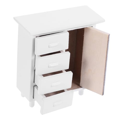 WOONEKY Mini Schrank Für Puppenhausmöbel Im Modernen Stil Aus Holz Kleines Bücherregal Ideal Für Miniatur Puppenhaus Und Dollhouse Küche Perfekt Für Kreative Spielwelten von WOONEKY