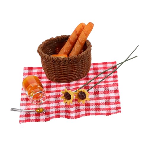 WOONEKY Miniatur Brotkorb Set DIY Zubehör Für Puppenhaus Miniatur Brot Korb Für Szenengestaltung Im Dollhouse Ideal Für Kreative Miniatur Projekte Und Modelleisenbahnen von WOONEKY