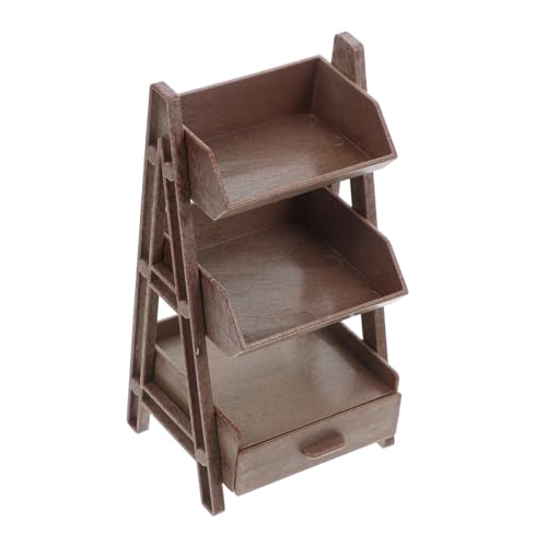 WOONEKY Miniatur Dreistöckiges Bücherregal Puppenhaus Möbel Kunststoff Miniaturregal für Puppenhaus Zubehör Robustes Kleines Display Regal für Miniaturmöbel und Dekoration WOONEKY Miniatur Dreistöckiges Bücherregal Puppenhaus Möbel Kunststoff Miniaturregal für Puppenhaus Zubehör Robustes Kleines Display Regal für Miniaturmöbel und Dekoration von WOONEKY