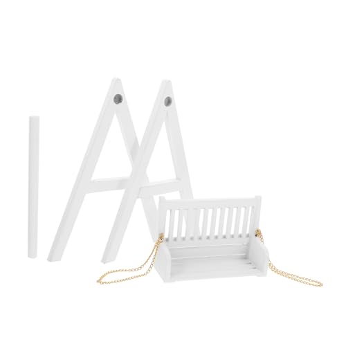 WOONEKY Miniatur Puppenschaukel Weiß Puppenhaus Zubehör Hängesessel Deko Ornament für Spielspaß und Fotorequisite WOONEKY Miniatur Puppenschaukel Weiß Puppenhaus Zubehör Hängesessel Deko Ornament für Spielspaß und Fotorequisite von WOONEKY