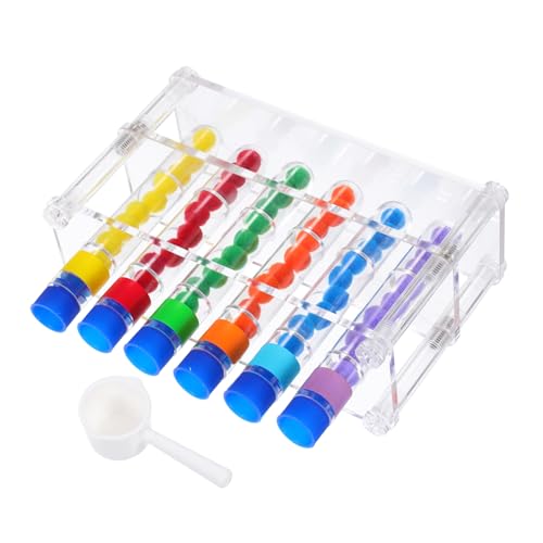 WOONEKY Montessori Farbzuordnung Lernspielzeug Wissenschaftliche Reagenzgläser mit Ständer und Perlen Vorschule Farbensortierung für Feinmotorik Mathe und Sensorische Entwicklung WOONEKY Montessori Farbzuordnung Lernspielzeug Wissenschaftliche Reagenzgläser mit Ständer und Perlen Vorschule Farbensortierung für Feinmotorik Mathe und Sensorische Entwicklung von WOONEKY