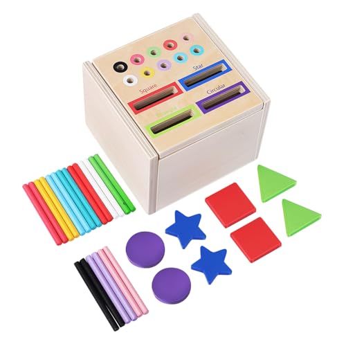 WOONEKY Montessori Holzspielzeug Farb Formsortierer aus Natürlichem Holz Interaktives Lernspielzeug mit Münzschlitz für Kleinkinder Fördert Farberkennung Motorische Fähigkeiten und WOONEKY Montessori Holzspielzeug Farb Formsortierer aus Natürlichem Holz Interaktives Lernspielzeug mit Münzschlitz für Kleinkinder Fördert Farberkennung Motorische Fähigkeiten und von WOONEKY