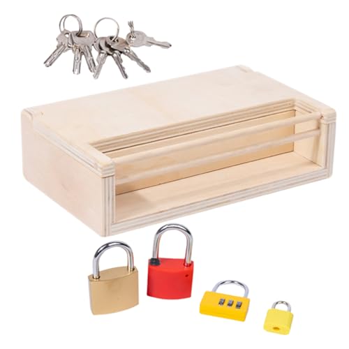 WOONEKY Montessori Holzspielzeug Schloss und Schlüssel Buntes Lernspielzeug für Kleinkinder Jahre Motorische Kognitive Entwicklung Handliche Sichere Materialien Pädagogisches WOONEKY Montessori Holzspielzeug Schloss und Schlüssel Buntes Lernspielzeug für Kleinkinder Jahre Motorische Kognitive Entwicklung Handliche Sichere Materialien Pädagogisches von WOONEKY