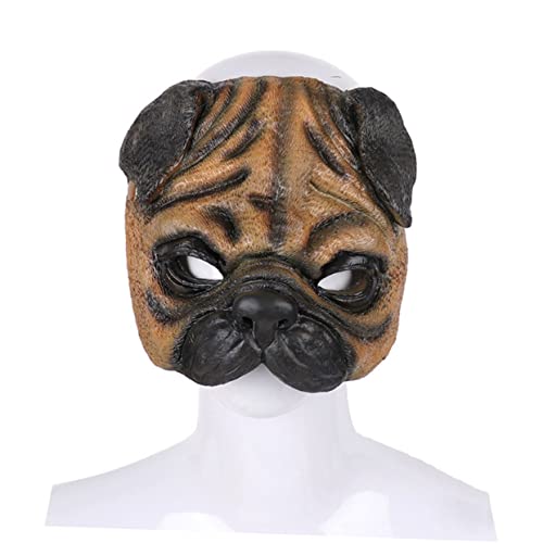 WOONEKY Mops-Maske halloween costume halloween kleidung Maskenfest halloween Kostüme mit Tiergesichtern gruselige Masken Anziehmaske Requisiten zum Verkleiden von Hunden Chocolate von WOONEKY