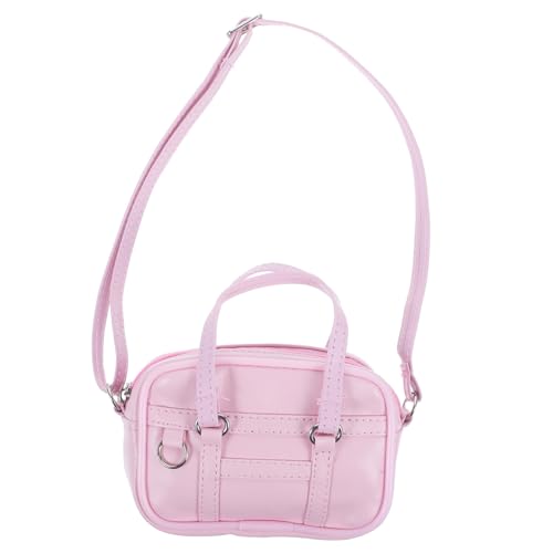 WOONEKY Puppe Rucksack Fotografie Requisiten Mini Puppe Tasche Modelle Miniatur Tasche Handheld Tasche Mini Umhängetasche Modell Mini Handtaschen Kleine Umhängetasche Pu Rosa von WOONEKY