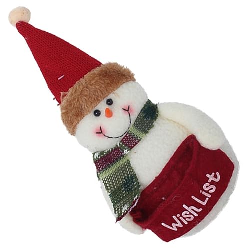 WOONEKY Puppe Weihnachtstisch Schneemann Weihnachts-schneemann-anhänger Weihnachtsschneemann Spielzeug Hausdekorationen Für Zu Hause Plüsch-schneemannfiguren Heimdekoration Polyester Weiß von WOONEKY