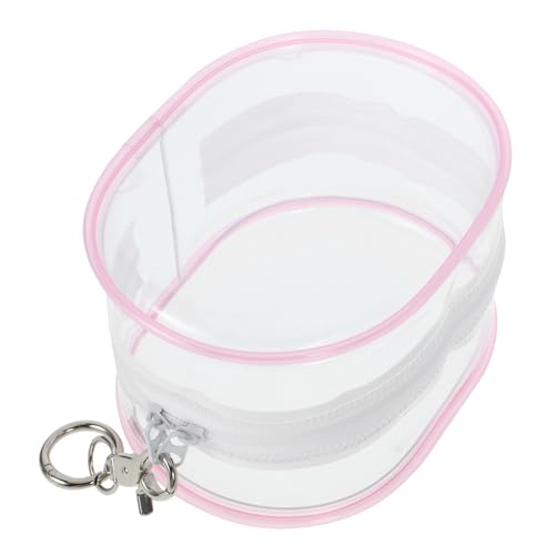 WOONEKY Puppenausflugstasche Tasche Für Actionfiguren Tragbare Kleine Puppentasche Puppenanzeige Puppentasche Schlüsselanhänger Klarsichtbeutel-schlüsselanhänger Verschließbeutel Rosa PVC von WOONEKY