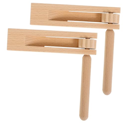 WOONEKY Holzratchet Geräuschmacher Pädagogisches Musikinstrument Für Hand Percussion Castanet Für Kreative Entfaltung Und Musikalische Frühförderung von WOONEKY