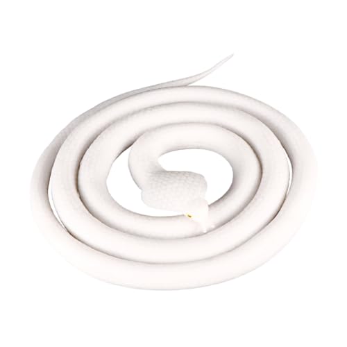 WOONEKY Realistische Gummischlange Weiß Imitierte Giftschlange Scherzspielzeug für Halloween Party Deko und Streichspaß WOONEKY Realistische Gummischlange Weiß Imitierte Giftschlange Scherzspielzeug für Halloween Party Deko und Streichspaß von WOONEKY