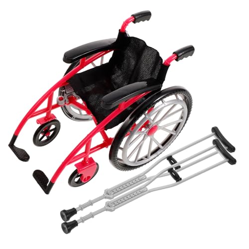 WOONEKY Puppenrollstuhl Und Puppenkrücken Spielset Miniatur Und Krücken Modelle Puppenhaus Zubehör Mini Haus Accessoires WOONEKY Puppenrollstuhl Und Puppenkrücken Spielset Miniatur Und Krücken Modelle Puppenhaus Zubehör Mini Haus Accessoires von WOONEKY