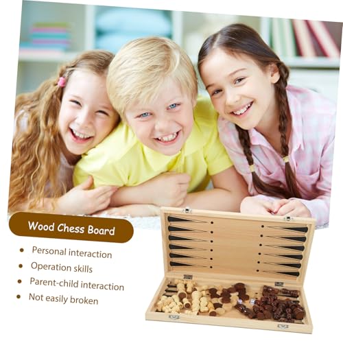 WOONEKY Schachspiel aus Hochwertigem Holz Faltbares Schachbrett mit Schach und Checkers Tragbares Multifunktionales Brettspiel für Erwachsene WOONEKY Schachspiel aus Hochwertigem Holz Faltbares Schachbrett mit Schach und Checkers Tragbares Multifunktionales Brettspiel für Erwachsene von WOONEKY